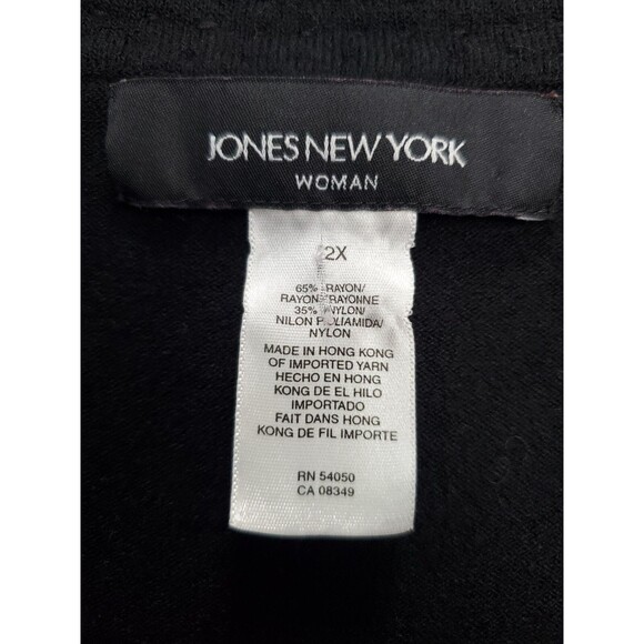 Jones New York Woman Black Sequined Cardigan Sweater with Shell Size 2X - Picture 11 of 12